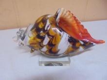 Beautiful Art Glass Conch Shell