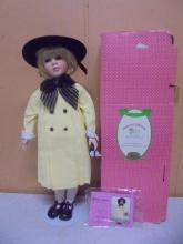 Paradise Galleries "Janie" Porcelain Doll w/ Stand & Certificate