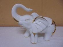 Beautiful Ceramic Gold Accent Elephant