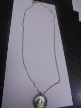 Ladies 17in Sterling Silver Necklace & Pendant
