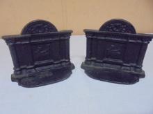 Vintage Set of Cast Iron Fireplace Bookends