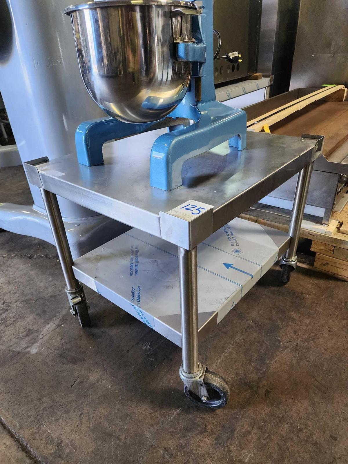 28 in. x 28 in. All Stainless Steel Equipment Stand on Casters