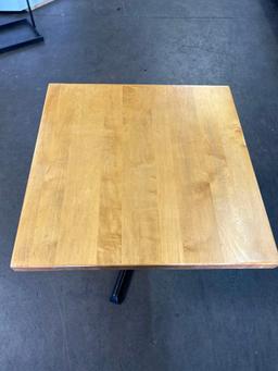 30 in. Square Solid Wood Top Pedestal Tables