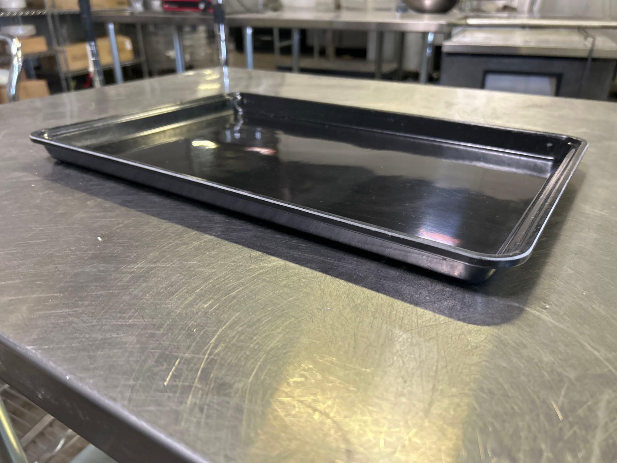 12 in. x 18 in. Black Fiberglass Food Trays