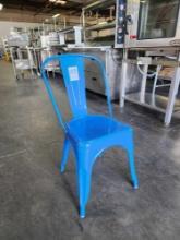 Blue Metal Stackable Chairs