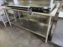 72 in. x 30 in. All Stainless Steel Table with 4.5 in. Backsplash