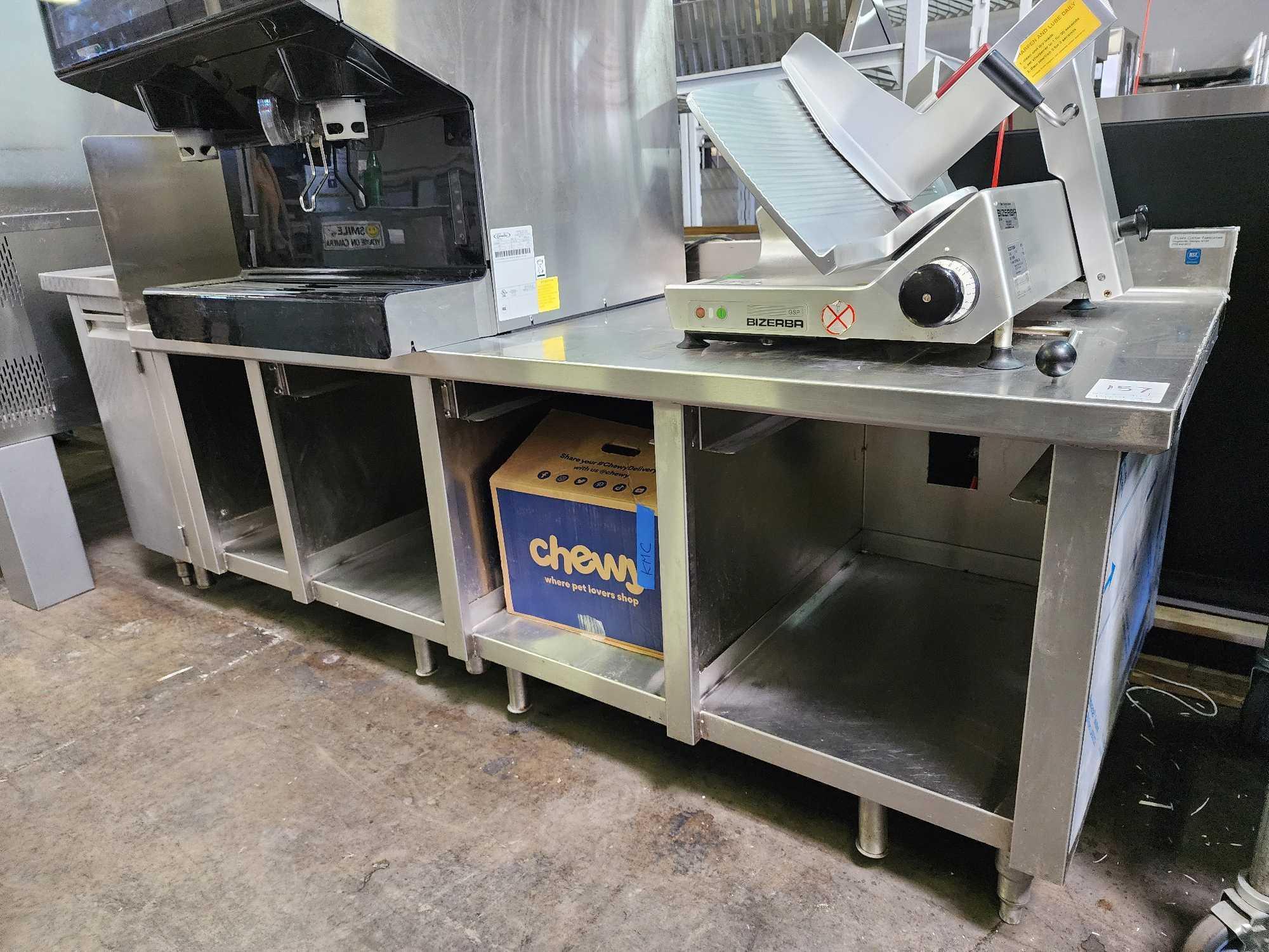 96 in. x 32 in. All Stainless Steel Equipment Stand with Hand Sink