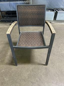 Woven Patio Chairs with Metal Frame