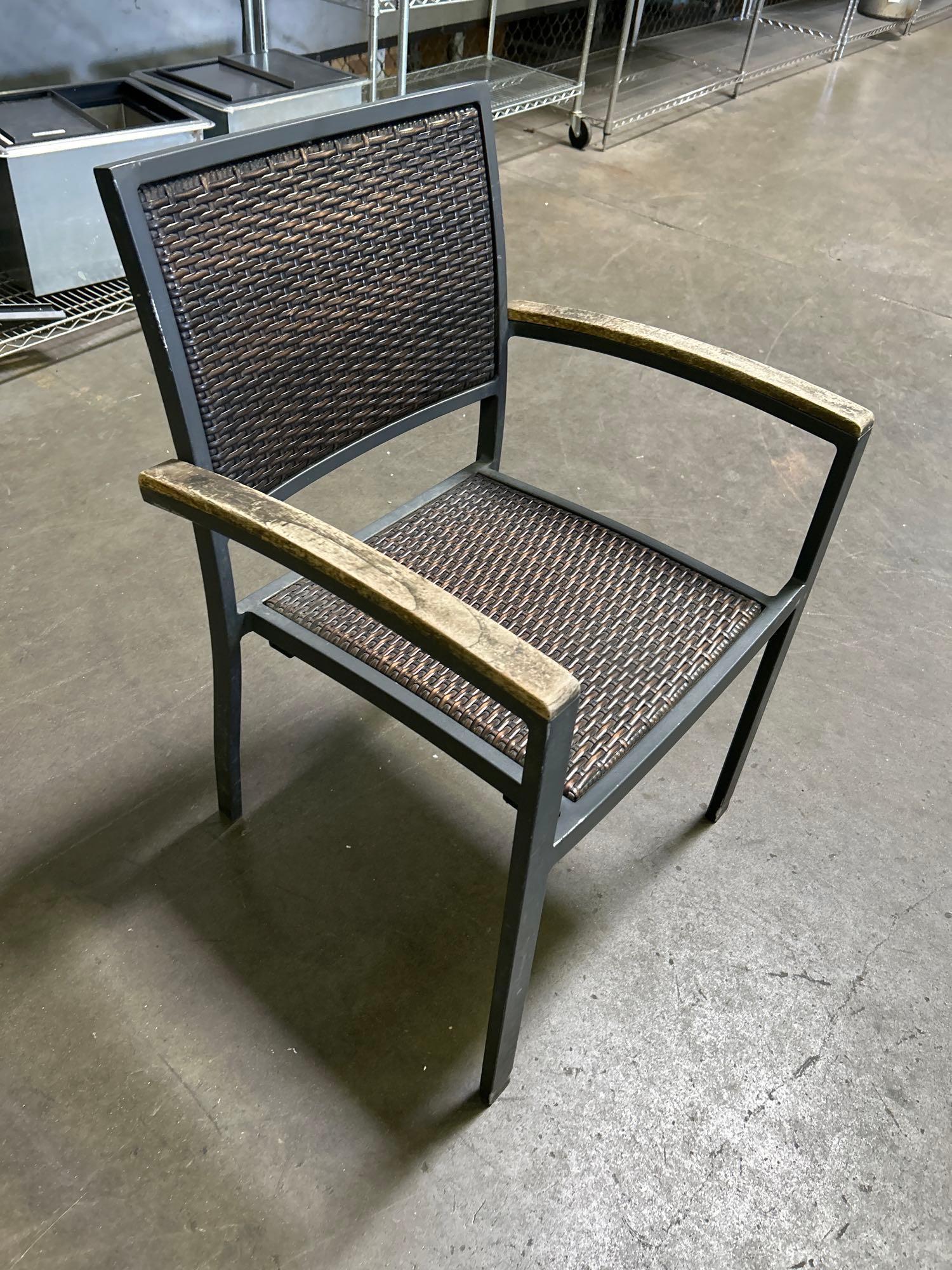 Woven Patio Chairs with Metal Frame