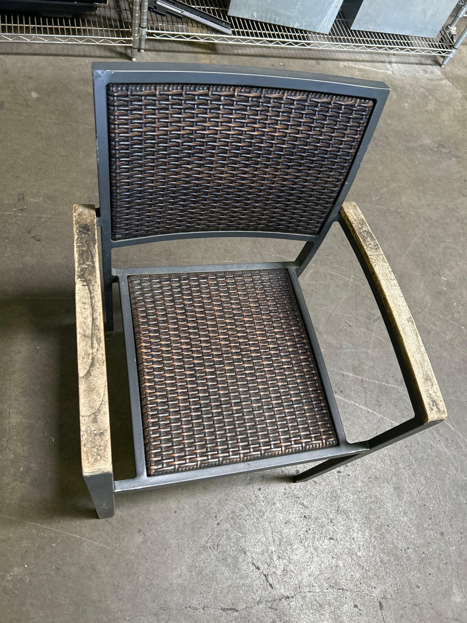 Woven Patio Chairs with Metal Frame