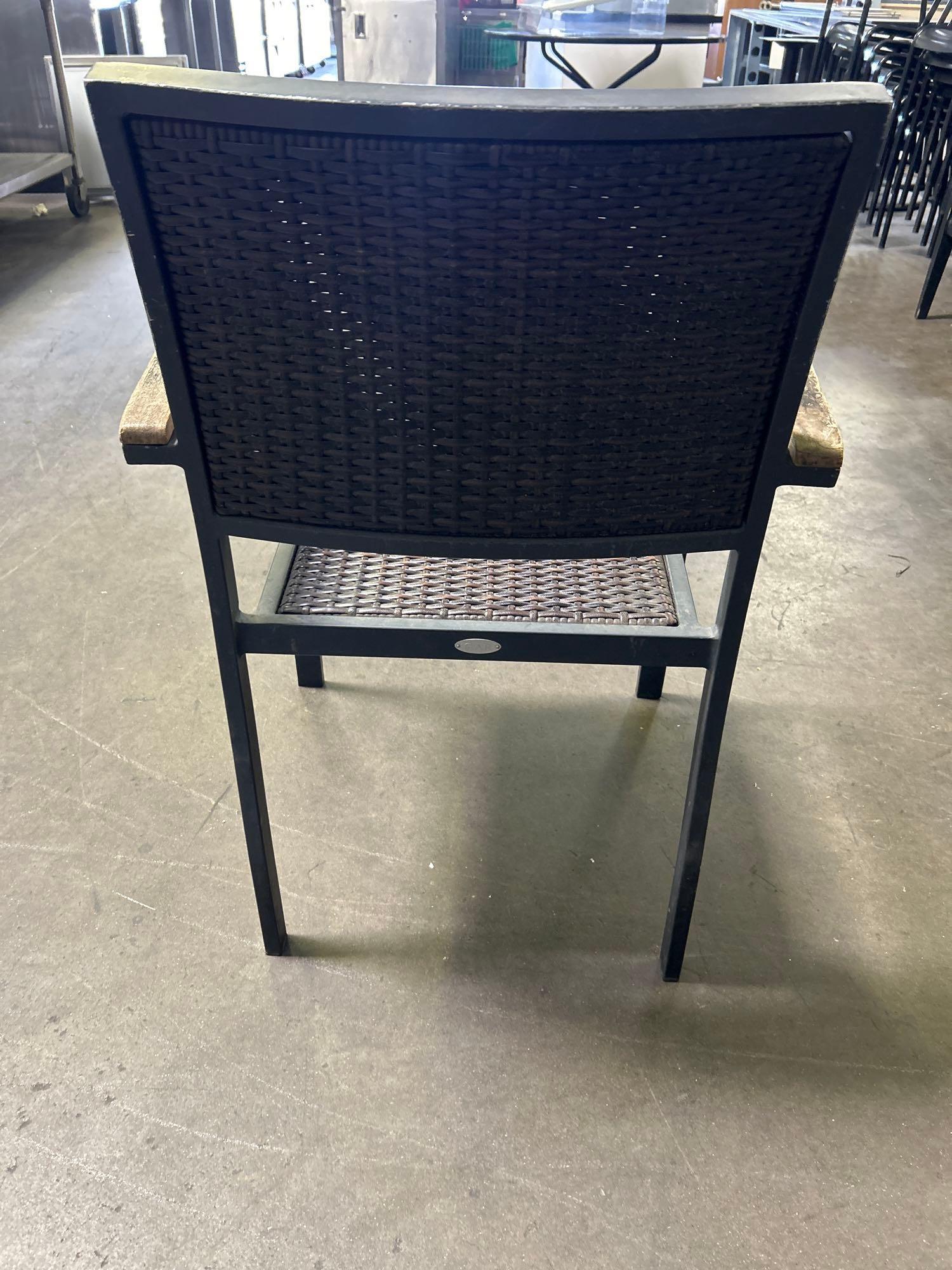 Woven Patio Chairs with Metal Frame