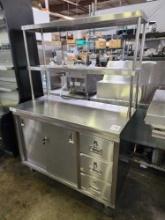 48 in. x 24 in. All Stainless Steel Enclosed Base with Doors and Drawers plus Overshelf