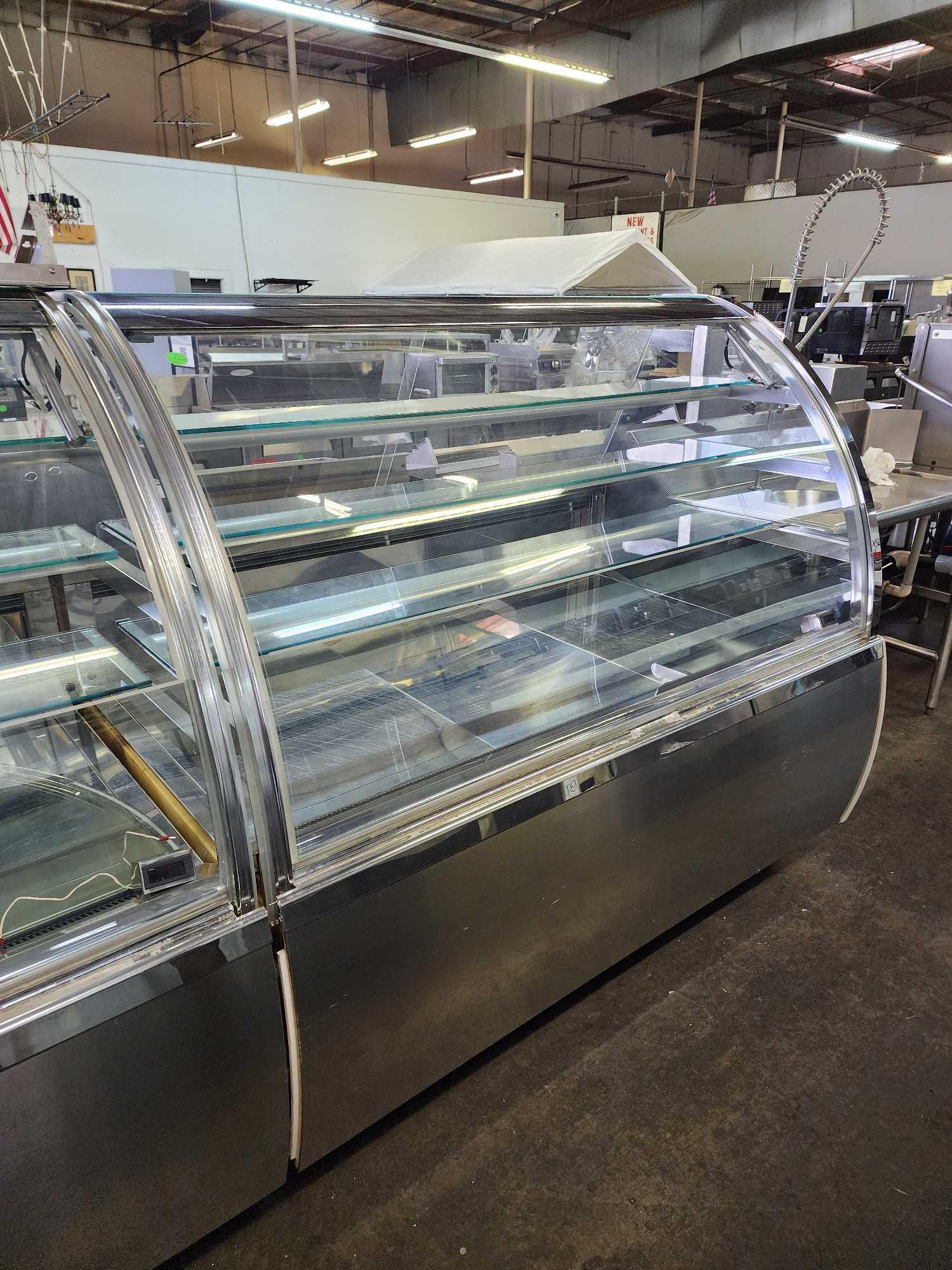 Oscartek 128 in. Split Curved Glass Refrigerated Display Case