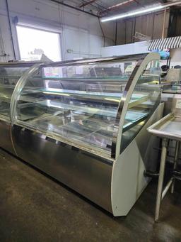 Oscartek 128 in. Split Curved Glass Refrigerated Display Case