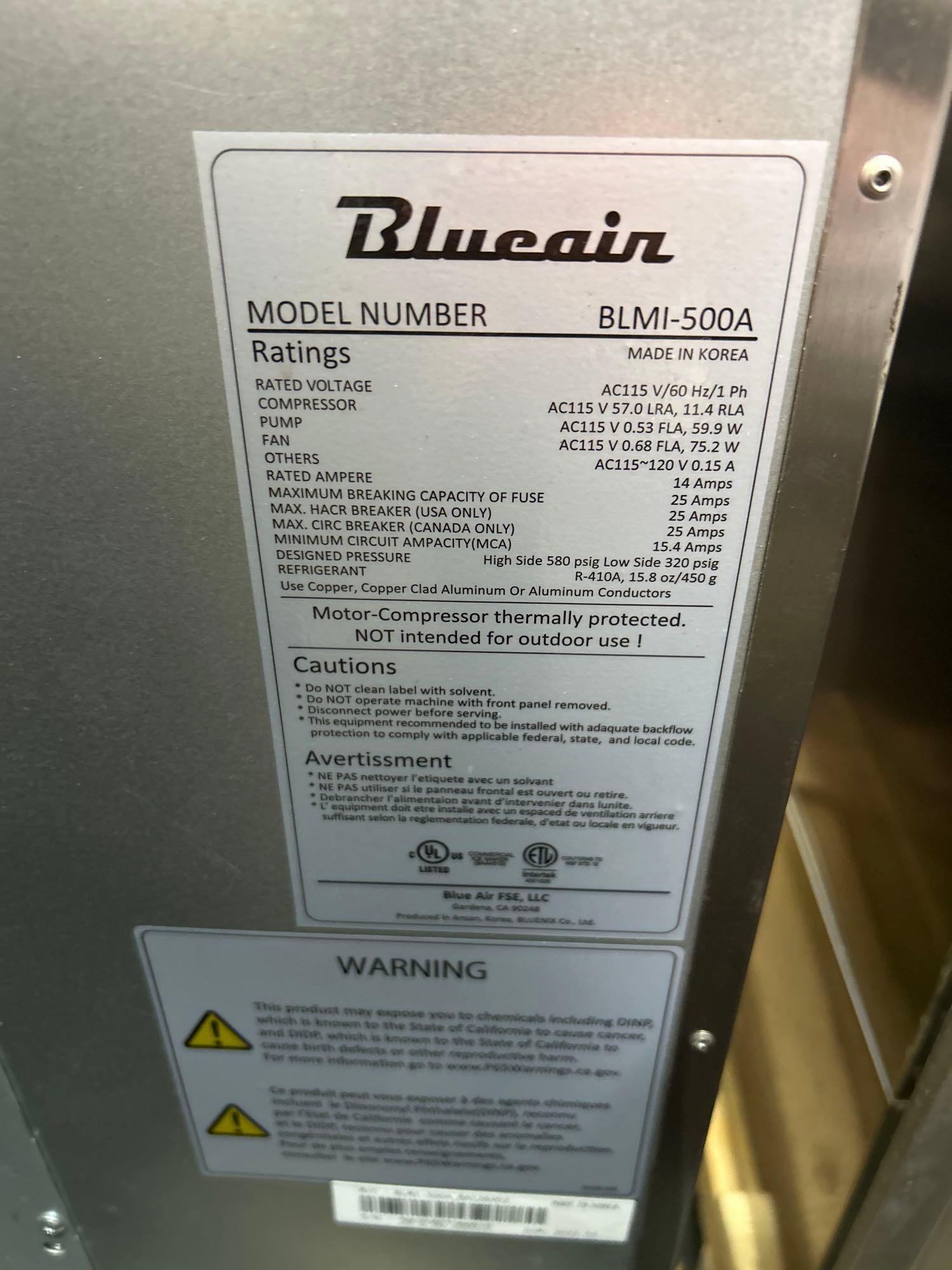 Blue Air 500 lb. Crescent Cube Ice Machine.