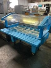 Cambro 50 in. Blue Mobile Plastic Salad Bar on Casters