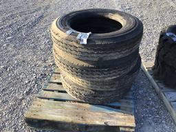 (4) 8R19.5 BRIDGESTONE TRUCK/TRAILER TIRES - ALL ONE PRICE