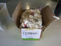 BOX OF PLUMBING PARTS