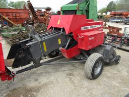 1838 MASSEY FERGUSON SQUARE BALER - KUHNS ACCUMULATOR - BALE GRAPPLE