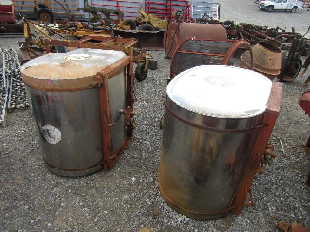 PAIR OF STAINLESS SADDLE TANKS