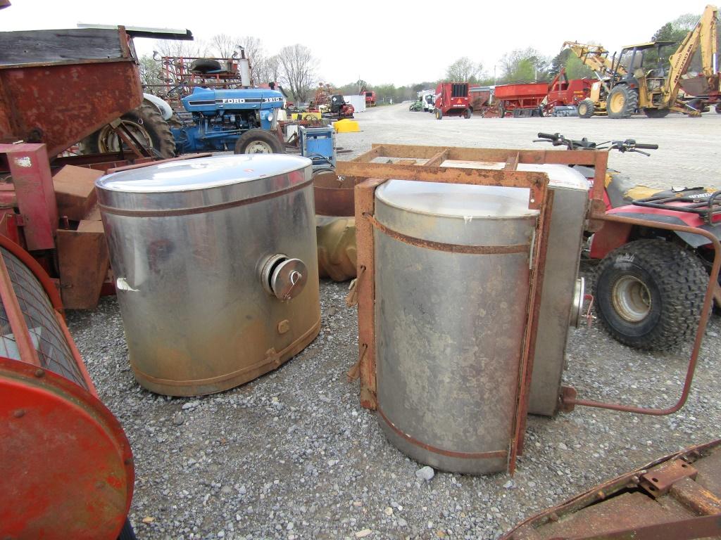 PAIR OF STAINLESS SADDLE TANKS