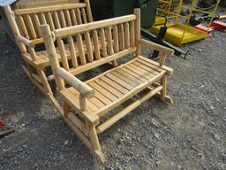 WOODEN ROCKING BENCH