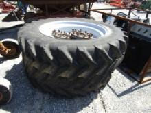(2) 18.4/46 TRACTOR DUALS AND HUBS