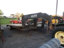 2002 25FT ELITE GOOSENECK FLATBED TRAILER - NO TITLE