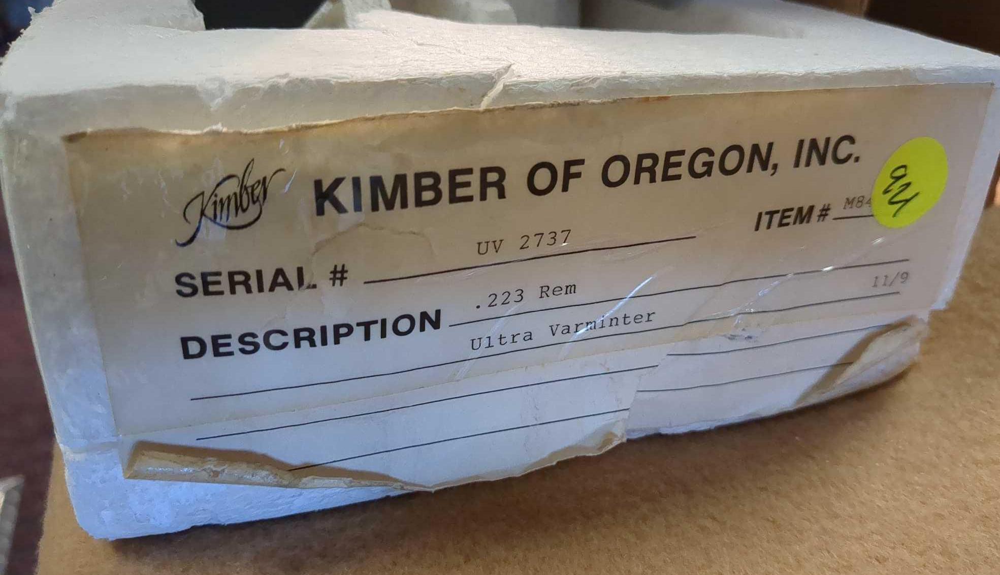 KIMBER OF OREGON (COLTON) ULTRA VARMINTER .223 SINGLE SHOT BOLT ACTION RIFLE