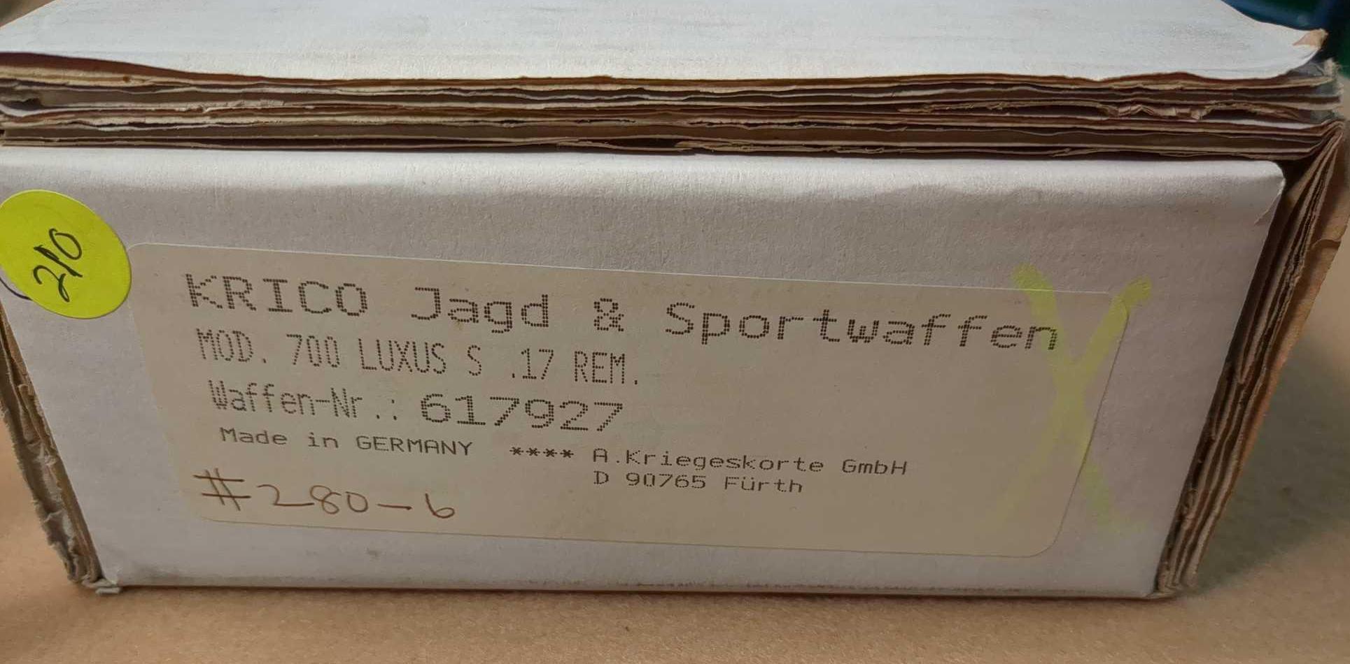 KRICO JAGD & SPORTWAFFEN MOD 700 LUXUS S .17 REM CENTERFIRE BOLT ACTION RIFLE