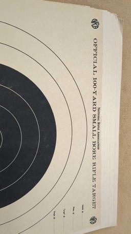 NRA SMALL BORE OFFICIAL 100 YARD 3 TARGET SHEETS