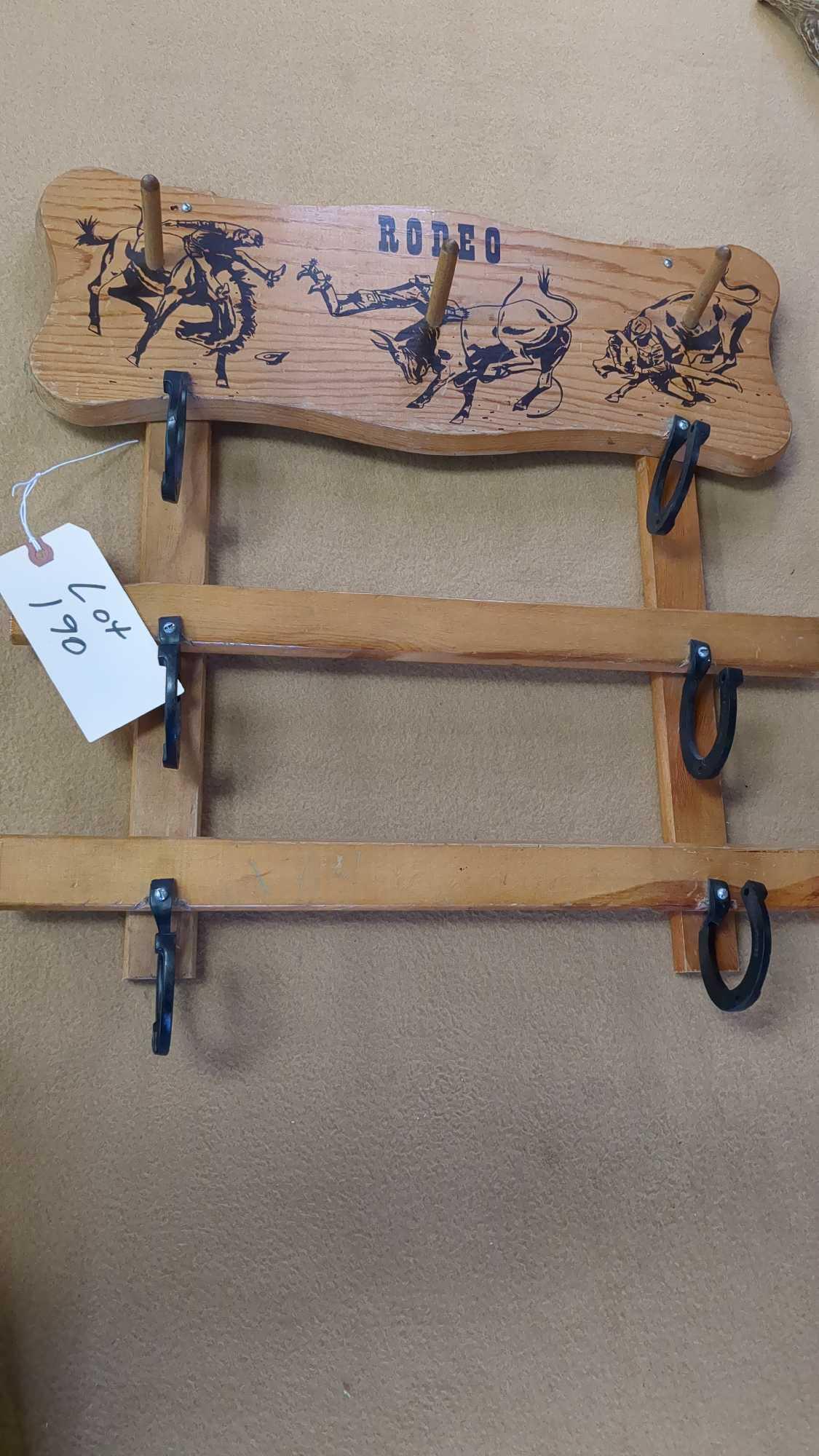 1950s VINTAGE TOY / BB GUN WOODEN WALL RACK