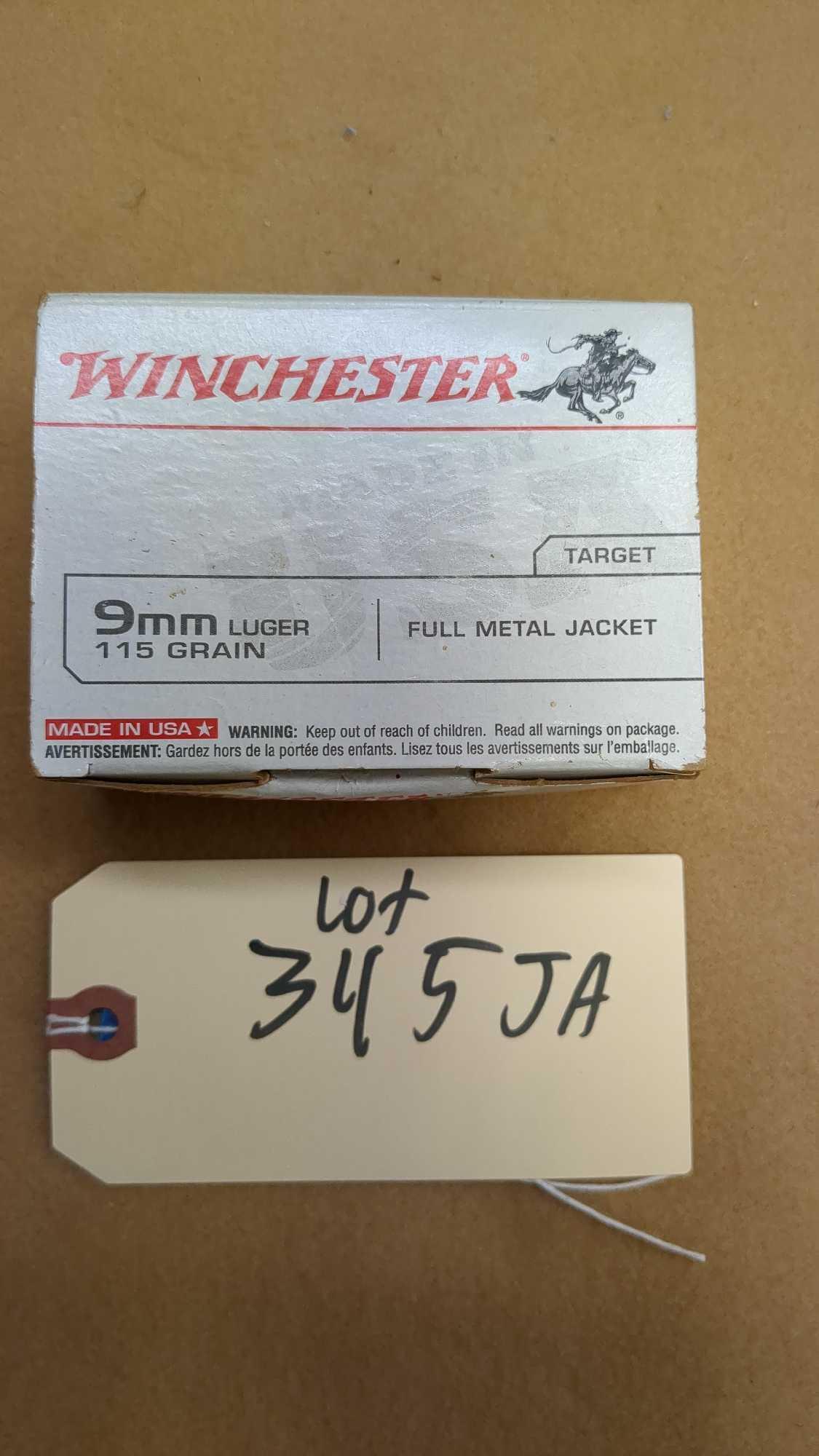 WINCHESTER 9MM LUGER 115 GRAIN AMMUNITION