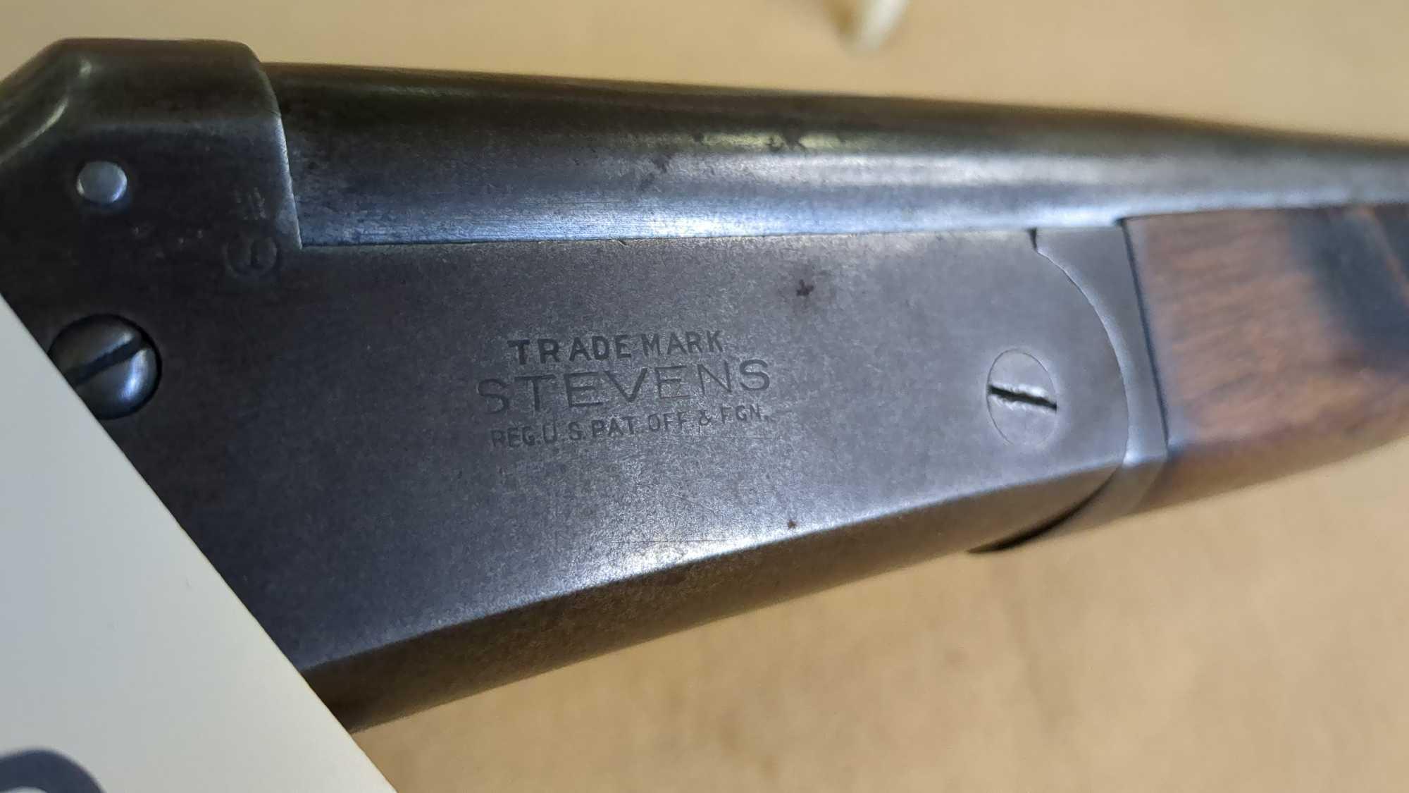 STEVENS ARMS COMPANY CHICOPEE FALLS, MASS, USA 12-GA SINGLE SHOT SHOTGUN