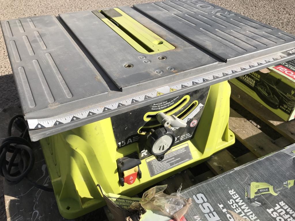 (3)pcs Ryobi Table Saw, Trimmer, Washer