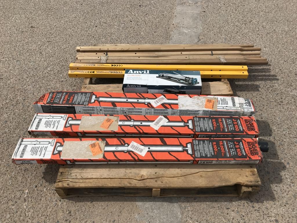 Assorted Wall Jacks, Tile Cutter, Handles