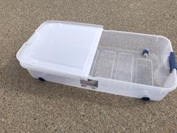 (4)pcs - UNUSED 66QT Clear Storage Boxes