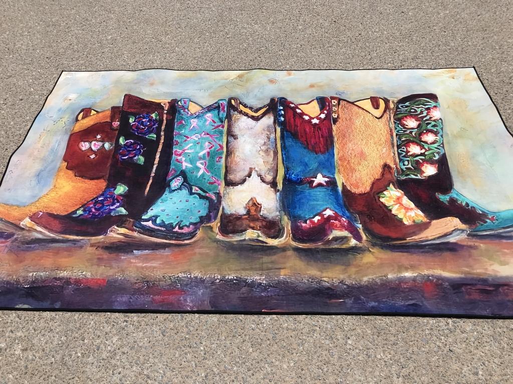 Western Cowboy Boots Rug - Reversible