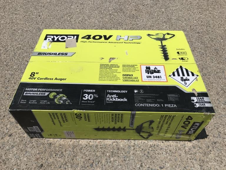 Ryobi 8" 40V Cordless Auger