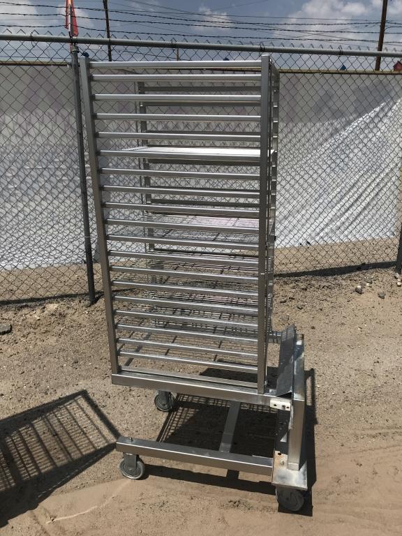 (2)pc - Rolling Stainless Tray Carts