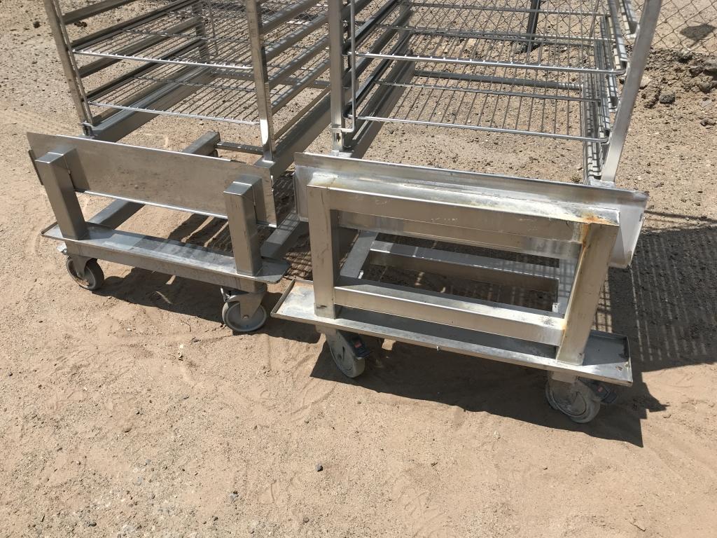 (2)pc - Rolling Stainless Tray Carts