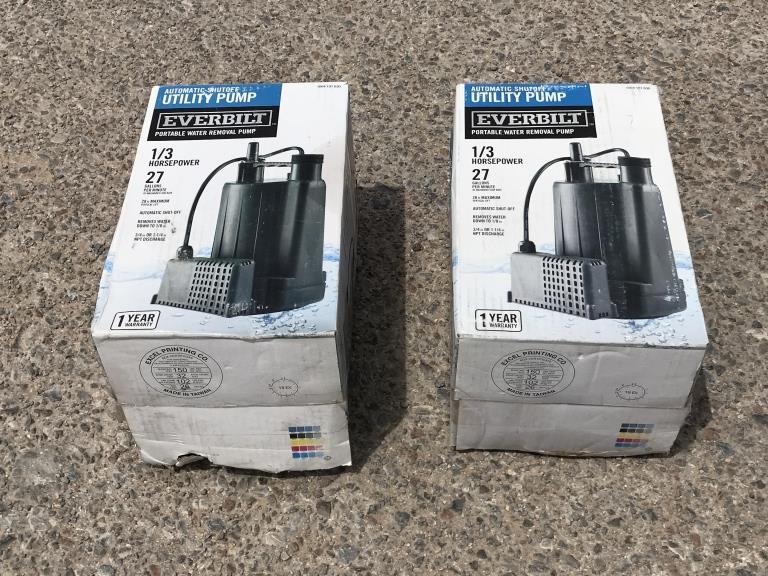 (2)pcs Everbilt 1/3HP Utility Pumps