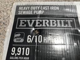 Everbilt 6/10HP Cast Iron Sewage Pump