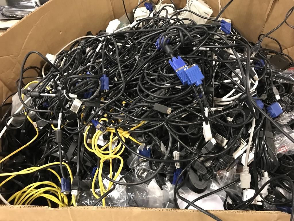 College Surplus Electronics - Box of Cables ETC.