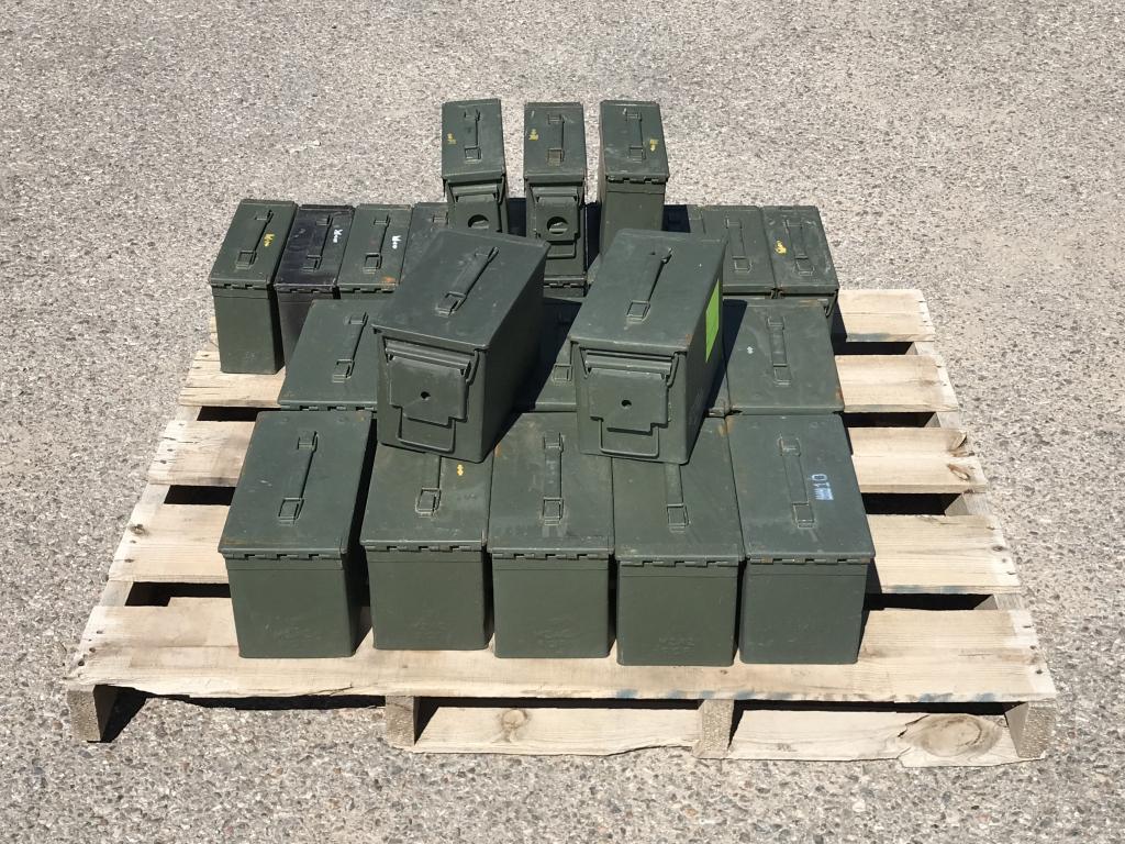 Aprx (25)pcs Military Ammo Boxes