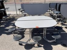 School Surplus-(3)pcs Grey Folding OvalCafe Tables