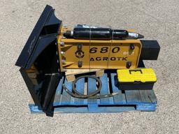 UNUSED Skid-Steer AGT 680 Hydraulic Hammer w/Bits