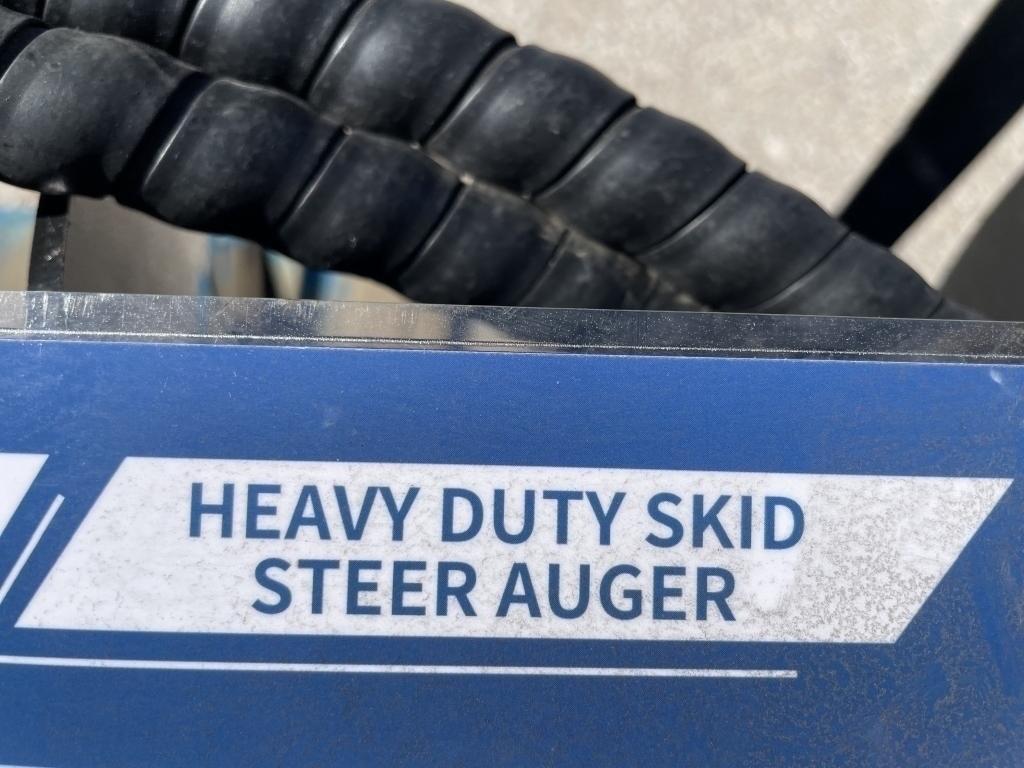 UNUSED Hydraulic Skid-Steer Blue Auger w/ 3 Bits