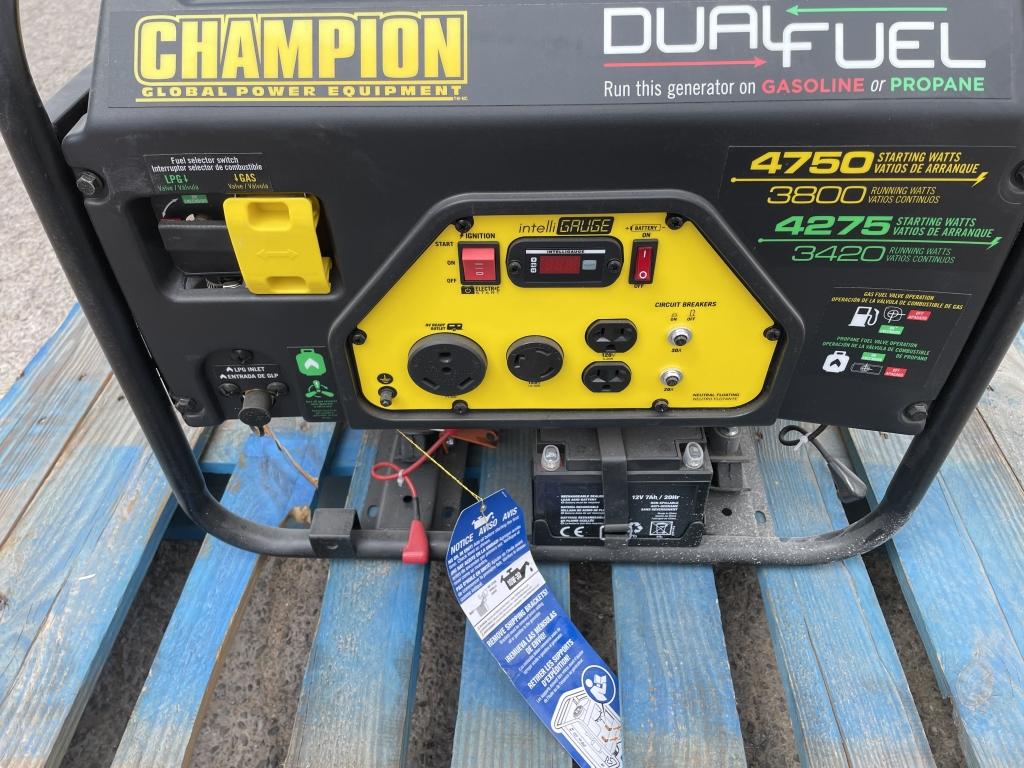 UNUSED Champion 4750Watt Duel Fuel Generator-A