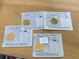 4 PC US GOLD PLATED QUARTERS